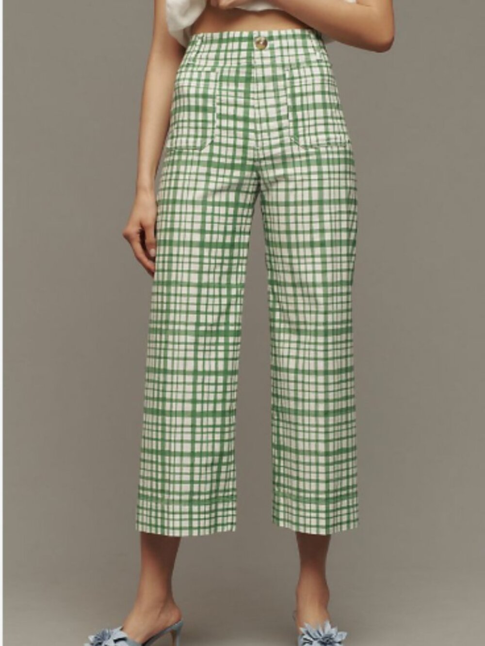 Maeve Colette High Rise Wide Leg Cropped Pants in Magic Fabric 25